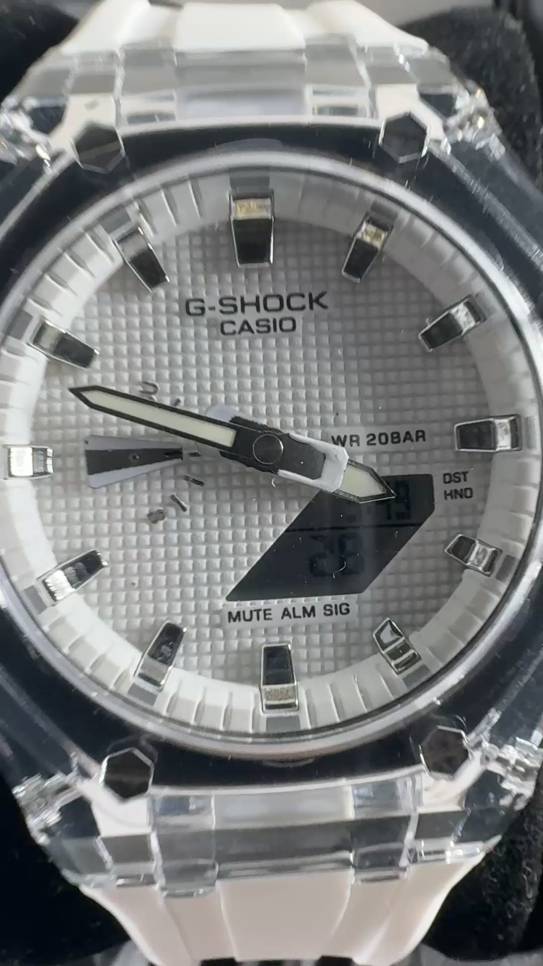 White w clear bezel